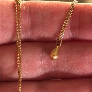 Vintage 1979 Tiffany water droplet 14k necklace and chain